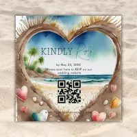 QR Code RSVP Beach Ocean Tropical Wedding Insert