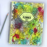 Cool Whimsical Line Art Ink Watercolor Splashes Planner