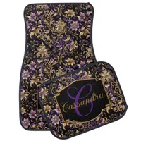 Colorful,Extravagant,Purple and Gold Personalized Car Floor Mat