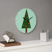 Simple Shapes Christmas Tree Large Clock
