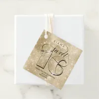Glitter and Shine Sweet 16 Gold ID675 Favor Tags