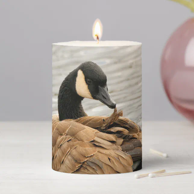 Canada Goose on the Lake Pillar Candle