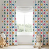 Polka Dot Raindrops Rainy Day Parade Collection Blackout Curtains