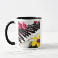 Just Play | Piano and Colorful Flowers Mug