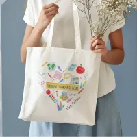 Teaching is a Work of Heart, Watercolor Tote Bag