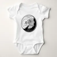 Faux Indiana State Quarter Baby Bodysuit