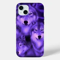 Purple Lunar Wolves iPhone 15 Plus Case