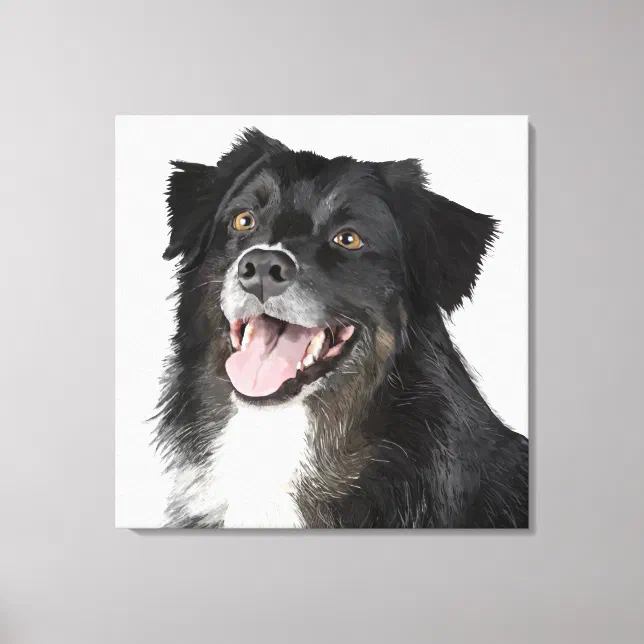 Realistic painting of a beautiful dog canvas print