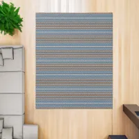 Southwest Style Blue and Brown Geometric 10'x8' Rug