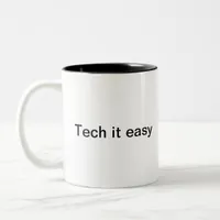 Funny I.T. Computer Humor Minimalist Monogram Two-Tone Coffee Mug