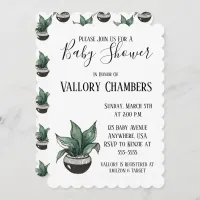 Potted Succulent Cactus Baby Shower Invitation