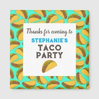 Kids Taco Birthday Thank You Party Favor Magnet