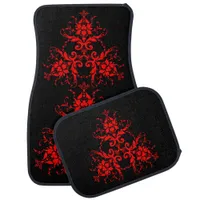 Romantic, Elegant Vintage Damask Red Goth Car Floor Mat