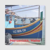 Traditional Marsaxlokk Boats, Malta Souvenir Magnet