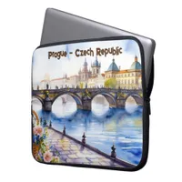 Prague - Czech Republic Watercolor Sketch | Laptop Sleeve