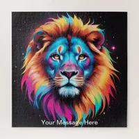 Cute Cosmic Lion Vibrant Surreal Rainbow Art  Jigsaw Puzzle