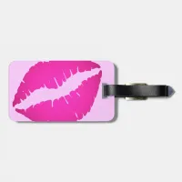 Light and Hot Pink Ombre Lipstick Kiss Luggage Tag