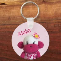 Aloha Sock Monkey Keychain