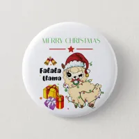 Christmas Llama Button