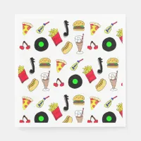 Fifties Diner Nostalgic Style Records, Food Napkins