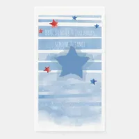 Watercolor Blue Bars with Splash and Stars Paper Guest Towels