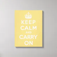 Light Yellow  Keep Calm Canvas Print