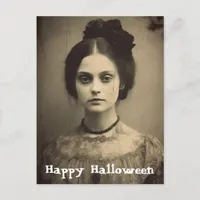 Vintage Portrait of a Woman Happy Halloween Postcard