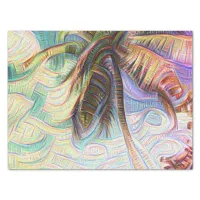 Abstract Rainbow Palm Tree Tissue Paper
