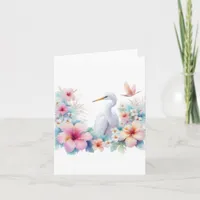 Tropical Bird Coastal Egret Blank Note Card