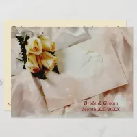 Ivory Yellow Roses Elegant Wedding Horizonal Invitation