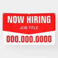 3' x 5' Now Hiring with Title and Phone Number Banner