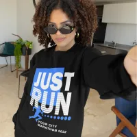 Just Run Blue Marathon Runner Race Women's Dark Sweatshirt