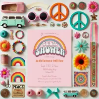 Retro Rainbow Bridal Shower Wedding Invitation