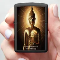 Buddha with lotus flower zippo lighter