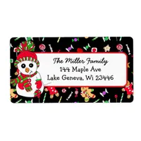 Cute Snowman Holiday Seasonal Festive Label