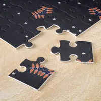 Stars And Unique Spaceship Pattern Jigsaw Puzzle