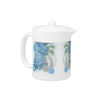 Abstract Floral Teapot