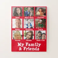 Family & Friends Name & Photo Red Dementia Memory Jigsaw Puzzle