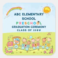 Preschool Elementary School Graduation Ceremony Square Sticker