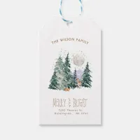 Watercolor Forest Christmas Gift Tag