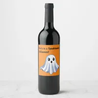 Cute Halloween Ghost Wine Label