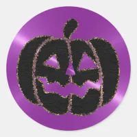 Purple and Black Pumpkin Halloween Stickers