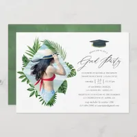 Watercolor Tropical Summer Beach Graduation Party Invitation