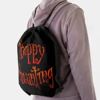 Happy Haunting Drawstring Backpack