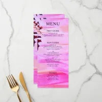 Autumn Leaves Orange Pink Swirl Wedding Menu