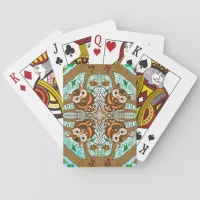 Hand Drawn Owl Mandala Artwork Poker Cards