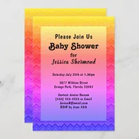 Aztec Tribal Abstract Baby Shower Bright Chevron Invitation