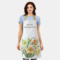 Orange and Yellow Daylilies Floral Botanical Print Apron