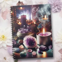 Pretty Purple Amethyst Gems and Crystals Notebook