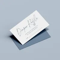 Dusty Blue Modern Handwritten Diaper Raffle Enclosure Card